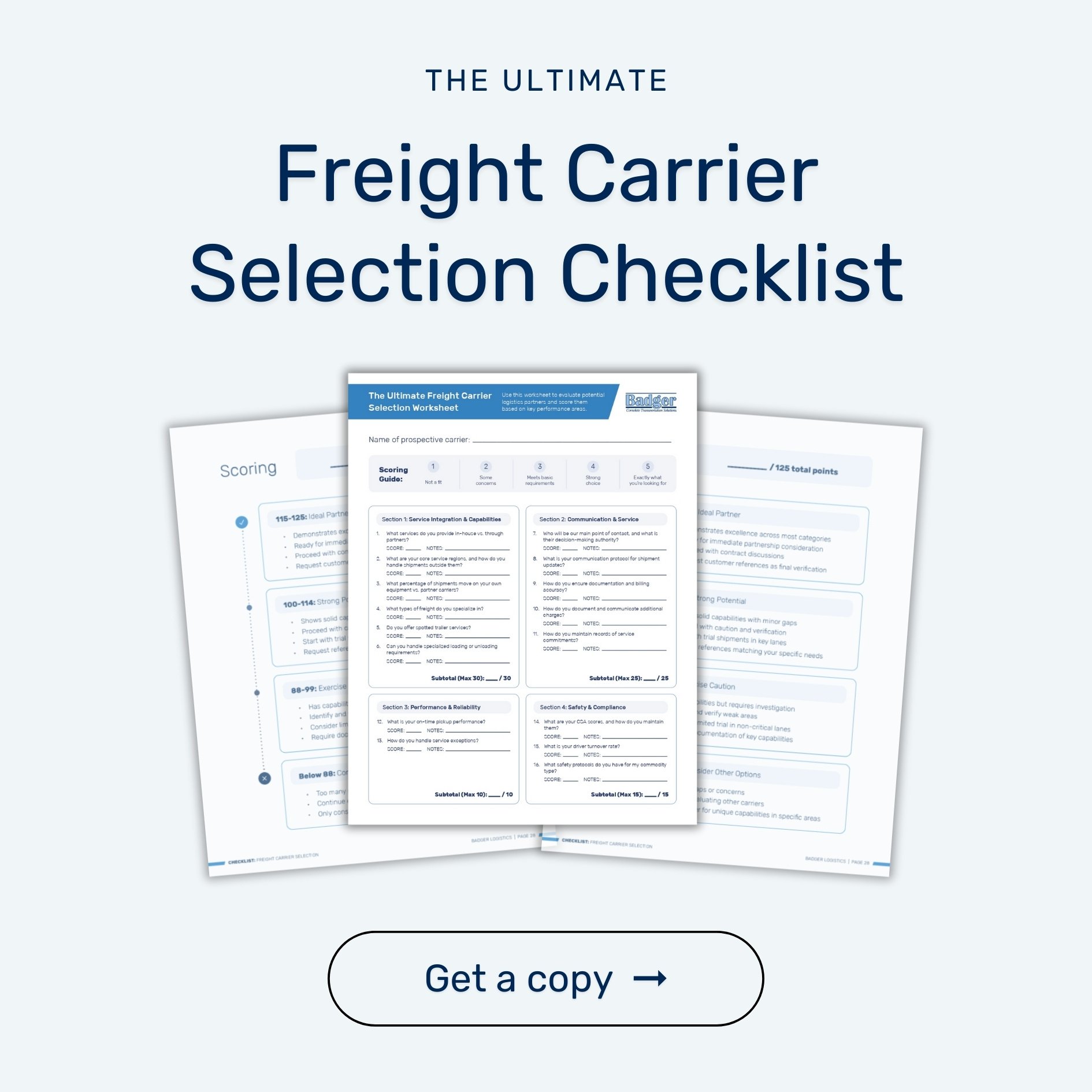 The ultimate freight carrier selection checklist